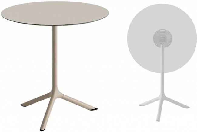 Стол ламинированный обеденный складной Tripe Folding тортора, тортора Ø700х740 мм