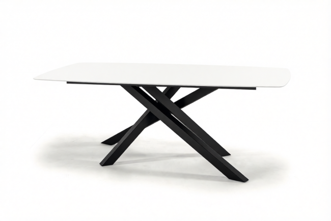 Стол ламинированный обеденный Milo черный, белый 2050х1050х750 мм