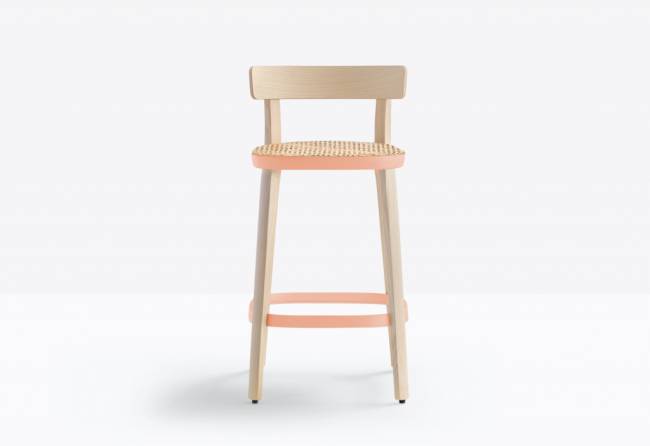 Стул деревянный полубарный Folk розовый, беленый ясень, натуральный 430х425х870 мм Стул деревянный полубарный Folk розовый, беленый ясень, натуральный 430х425х870 мм