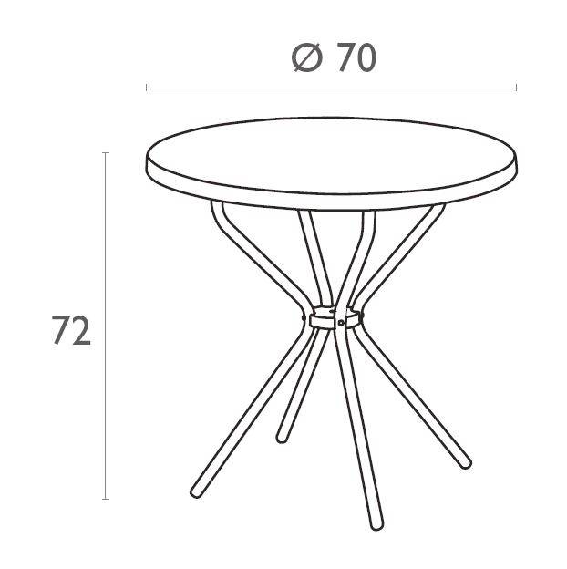 Стол пластиковый Elfo 70 белый Ø700х720 мм