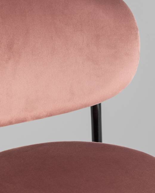 Стул полубарный Бриф VD велюр пыльно-розовый