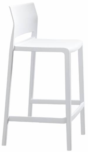 Стул пластиковый полубарный Bakhita 66 белый 480х470х910 мм