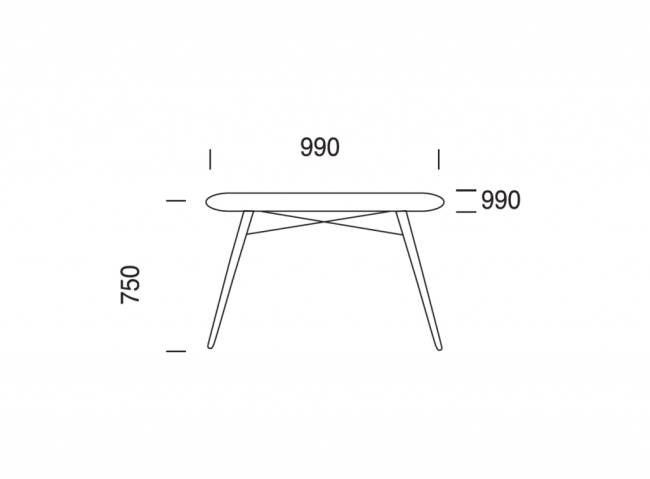 Стол ламинированный Wox натуральный 990х990х750 мм