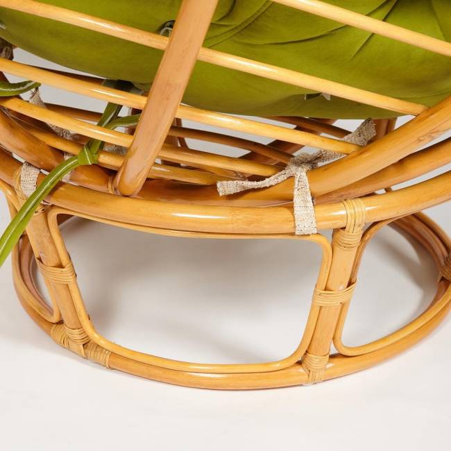 Кресло PAPASAN/ПАПАСАН 23/01 W  /с подушкой/ диаметр подушки 125 см, 115х101х104 см, Honey (мед), флок Олива, 23 Honey (мед)