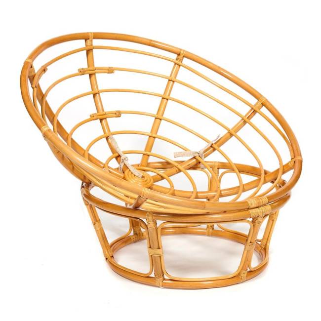 Кресло PAPASAN/ПАПАСАН 23/01 W  /с подушкой/ диаметр подушки 125 см, 115х101х104 см, Honey (мед), флок Олива, 23 Honey (мед)