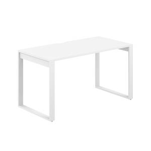 AG.102.WH.V.72.WH  / Стол 1400х600х750 / профиль О-образный: 70х20 белый; столешница с вырезом: белый