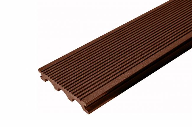 Террасная доска DARVOLEX (шовная) 150*23,5 полнотелая, коричневый