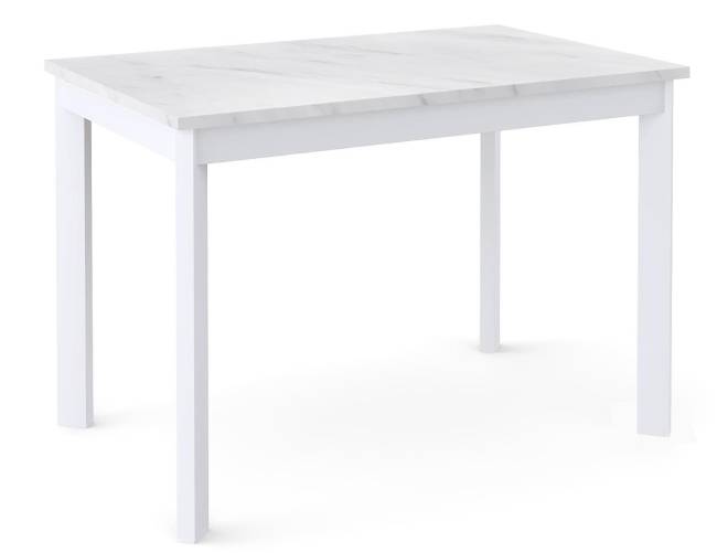 Стол Dikline L110 Мрамор белый (ЛДСП EGGER)/Опоры белый