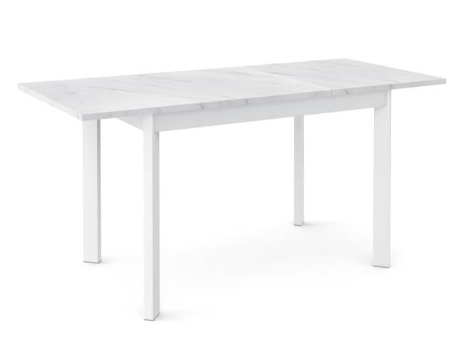 Стол Dikline L110 Мрамор белый (ЛДСП EGGER)/Опоры белый