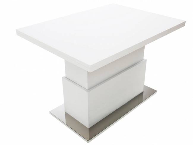 Стол-трансформер Левмар Slide WT белый/ опоры нерж. сталь Стол-трансформер Левмар Slide WT белый/ опоры нерж. сталь