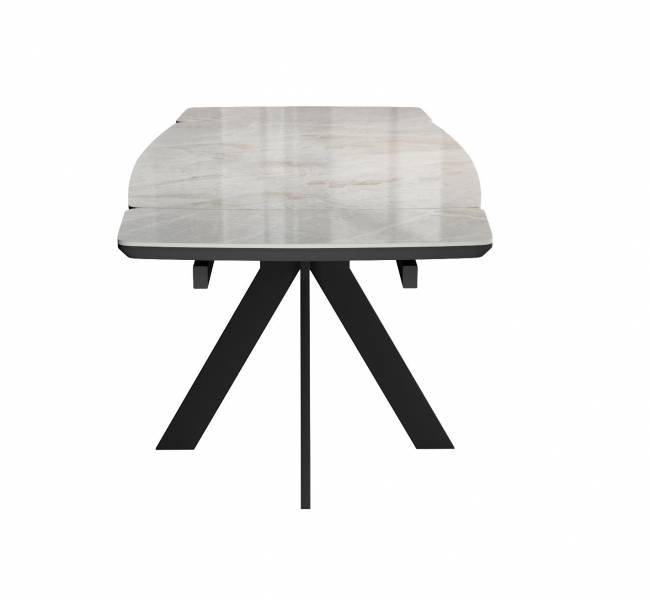 Стол DikLine DKU120 Керамика Italian Grey (глянец серый)/подстолье черное/опоры черные (2 уп.)