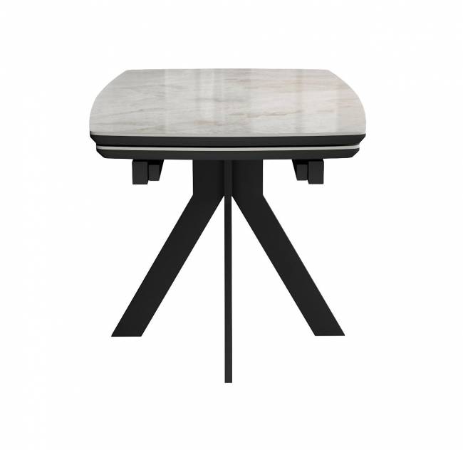 Стол DikLine DKU120 Керамика Italian Grey (глянец серый)/подстолье черное/опоры черные (2 уп.)