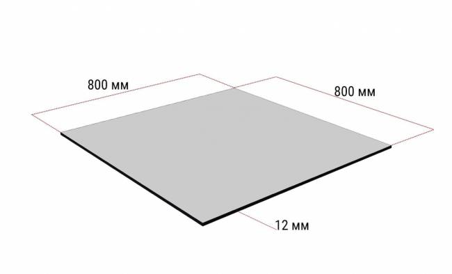 Столешница квадратная HPL Fitto антрацит 800х800х12 мм
