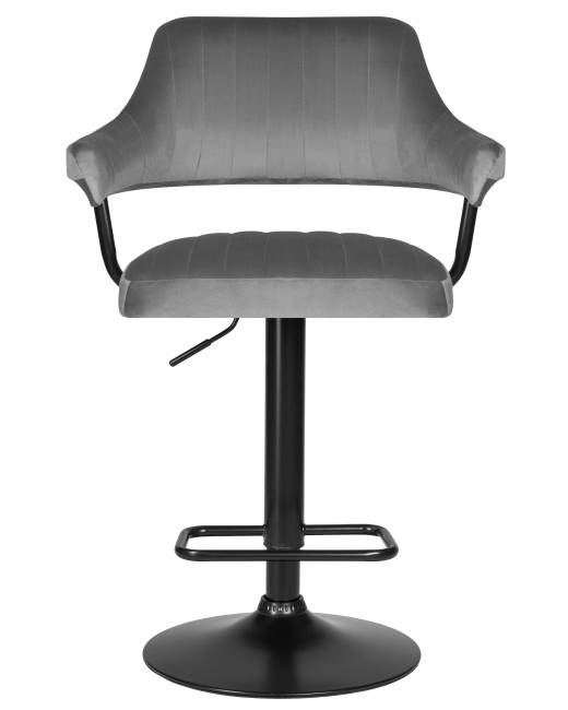 Стул барный DOBRIN CHARLY BLACK, серый велюр (MJ9-75)