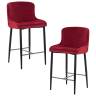 Набор 2 шт Стул полубарный DOBRIN CHRISTIAN'65, черные ножки, бордовый велюр (V108-85)