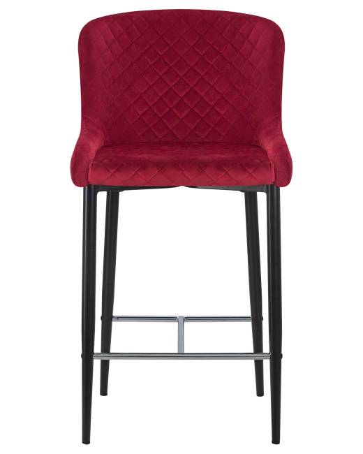 Набор 2 шт Стул полубарный DOBRIN CHRISTIAN'65, черные ножки, бордовый велюр (V108-85)