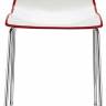Стул полубарный пластиковый Zebra Bicolore хром, белый, красный 480х510х1030 мм