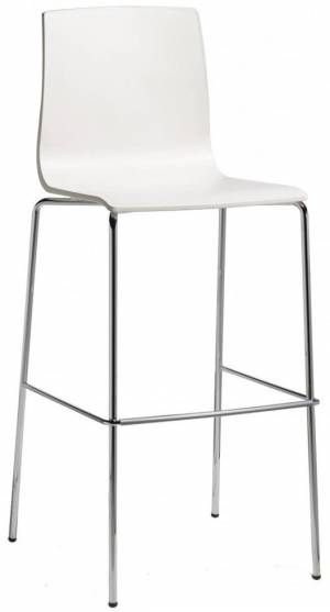 Стул барный пластиковый Alice Barstool хром, лен 490х510х1140 мм