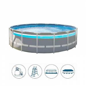 Каркасный бассейн Prism Frame Clearview 488х122см, 19156л, фил.-насос 5678л\ч, лестн., тент, подст.