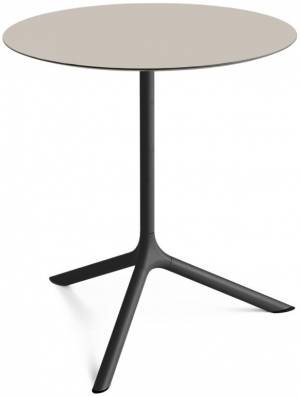 Стол ламинированный обеденный Tripe Maxi черный, тортора Ø800х740 мм