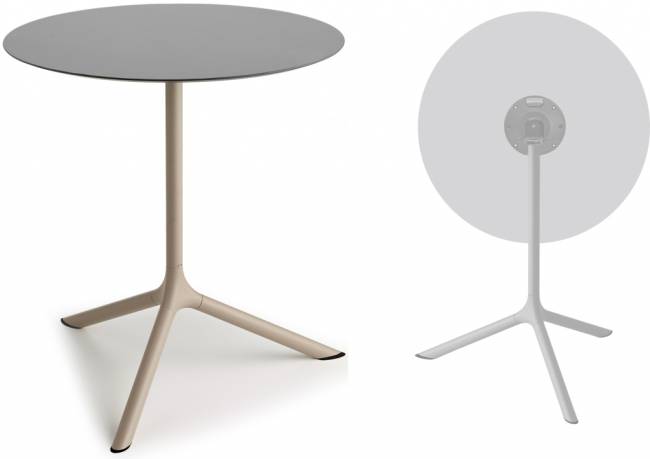 Стол ламинированный обеденный складной Tripe Maxi Folding тортора, светло-серый Ø800х740 мм Стол ламинированный обеденный складной Tripe Maxi Folding тортора, светло-серый Ø800х740 мм