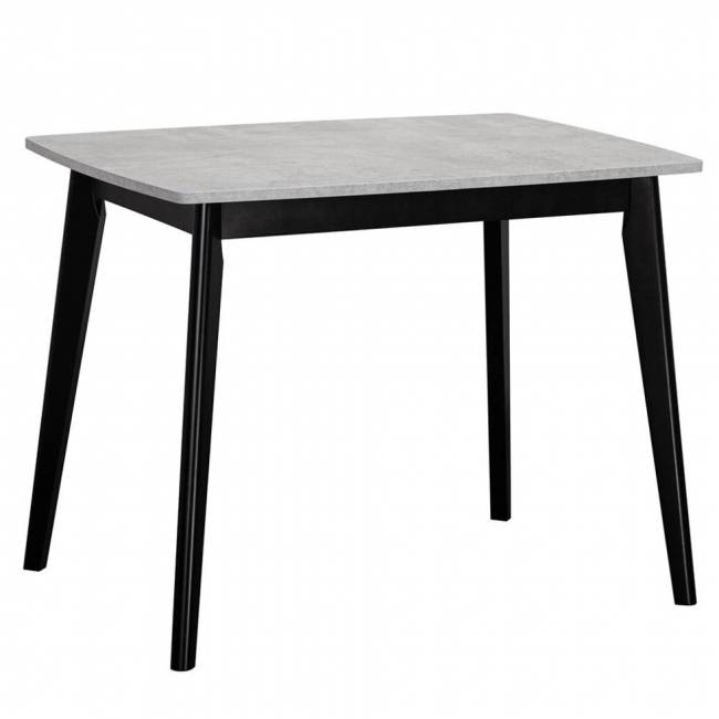 Стол Oslo раскладной 100-130x80x76см, Бетон Лайт, чёрный