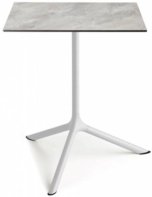 Стол ламинированный обеденный Tripe Maxi белый, каменный 700х700х740 мм