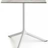 Стол ламинированный обеденный Tripe Maxi белый, каменный 700х700х740 мм