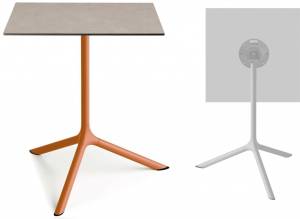 Стол ламинированный обеденный складной Tripe Maxi Folding терракотовый, тортора шпатель 700х700х740 мм