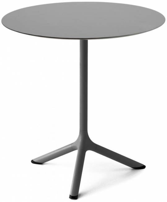 Стол ламинированный обеденный складной Tripe Folding антрацит, светло-серый Ø700х740 мм