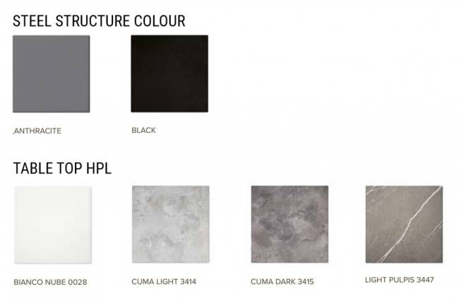 Стол ламинированный обеденный Milo черный, темно-серый 2050х1050х750 мм