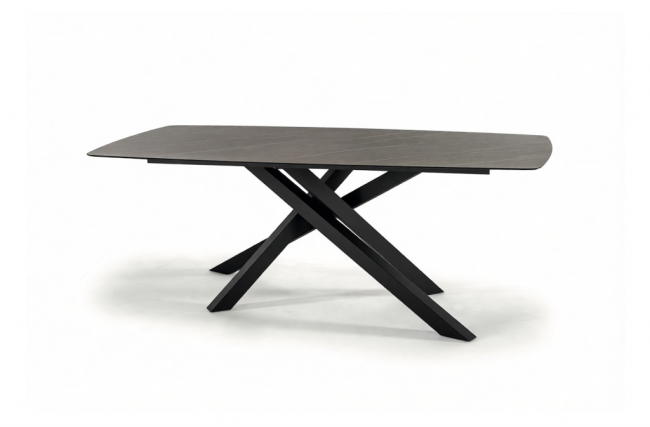 Стол ламинированный обеденный Milo черный, темно-серый 2050х1050х750 мм