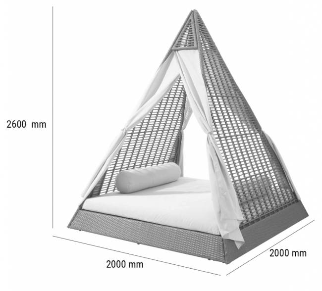 Лаунж-лежак плетеный Modern 2000х2000х2600 мм