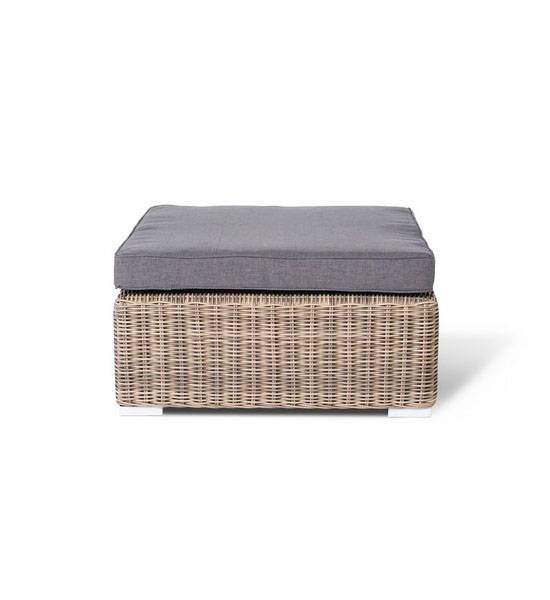 "Лунго" плетеная оттоманка с подушкой, цвет соломенный