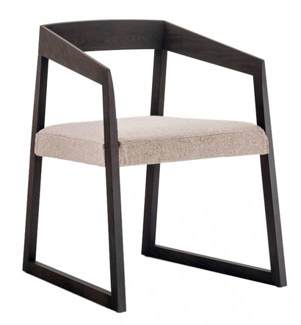 Кресло деревянное мягкое Sign венге, светло-серый 600х630х765 мм