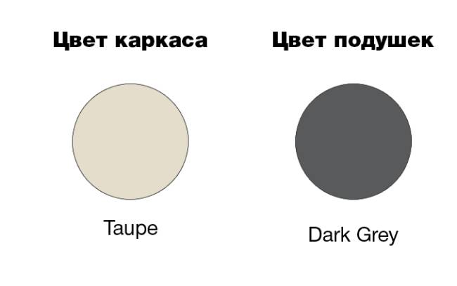 Диван пластиковый двухместный с подушками Mykonos бежевый, темно-серый 1380х720х750 мм