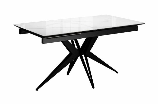 Стол DikLine DKS140 керамика Carrara Gloss (мрамор глянец белый), подстолье черное, опоры черные (2уп.) Стол DikLine DKS140 керамика Carrara Gloss (мрамор глянец белый), подстолье черное, опоры черные (2уп.)