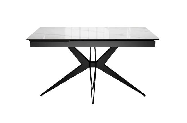 Стол DikLine DKS140 керамика Carrara Gloss (мрамор глянец белый), подстолье черное, опоры черные (2уп.) Стол DikLine DKS140 керамика Carrara Gloss (мрамор глянец белый), подстолье черное, опоры черные (2уп.)