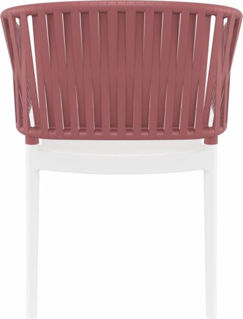 Кресло пластиковое Portofino белый, марсала 580х580х800 мм