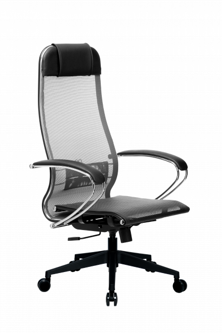 Кресло МЕТТА-4(MPRU)/подл.131/осн.002, серый/серый