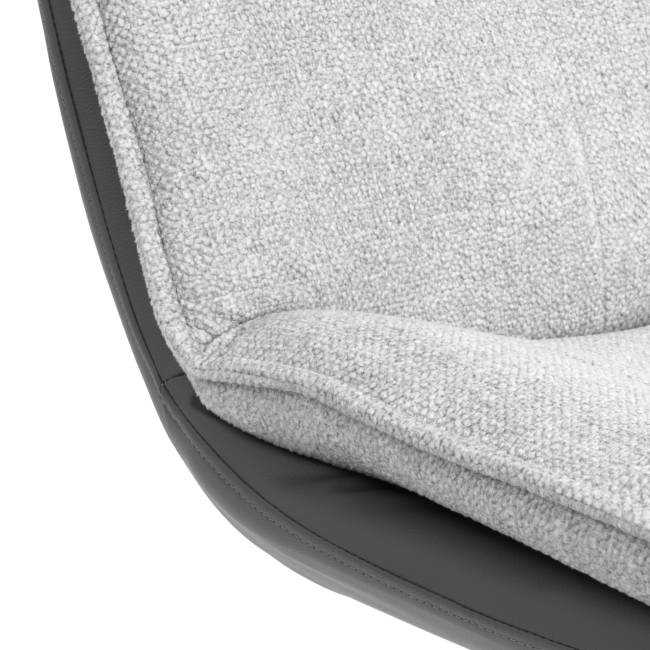 Кресло лаунж Cosmo/Космо велюр/букле (HYP)/экокожа, светло-серый/графит серый велюр/букле (HYP)/экокожа