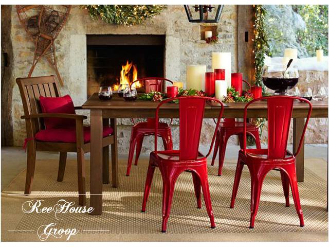 Стул металлический Tolix GS 890 серый 530х440х840 мм