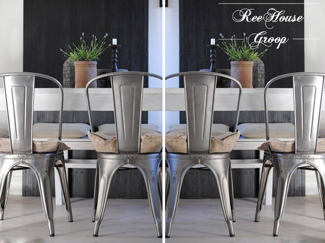 Стул металлический Tolix GS 890 серый 530х440х840 мм