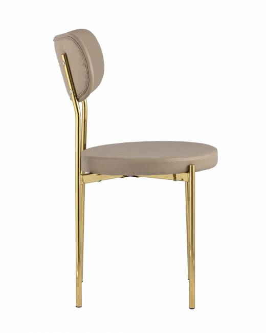Стул Барбара экокожа бежевая золотые ножки
