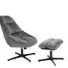 Кресло Оррелл серый с оттоманкой