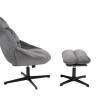 Кресло Оррелл серый с оттоманкой