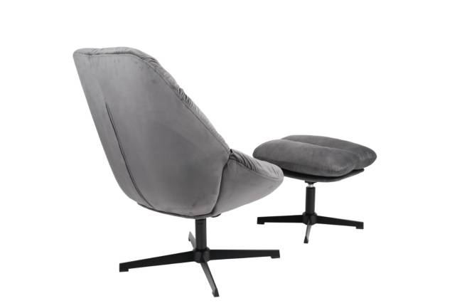 Кресло Оррелл серый с оттоманкой