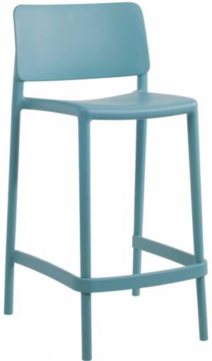 Стул пластиковый полубарный Joy-S Bar 65 голубой 478х507.5х894 мм