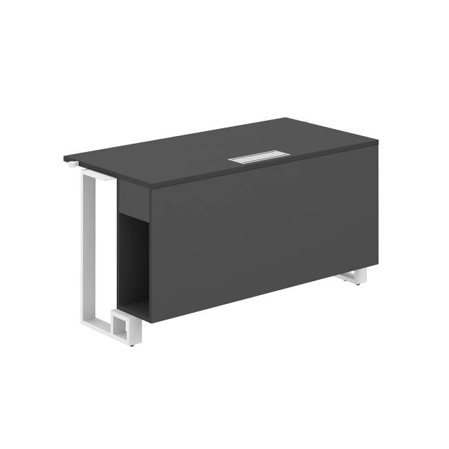 SP.0106.AN.AN.WH / Модуль прямой 1400х700х750 / столешница:антрацит, подстолье:антрацит, металлокаркас:белый, лючок:серый