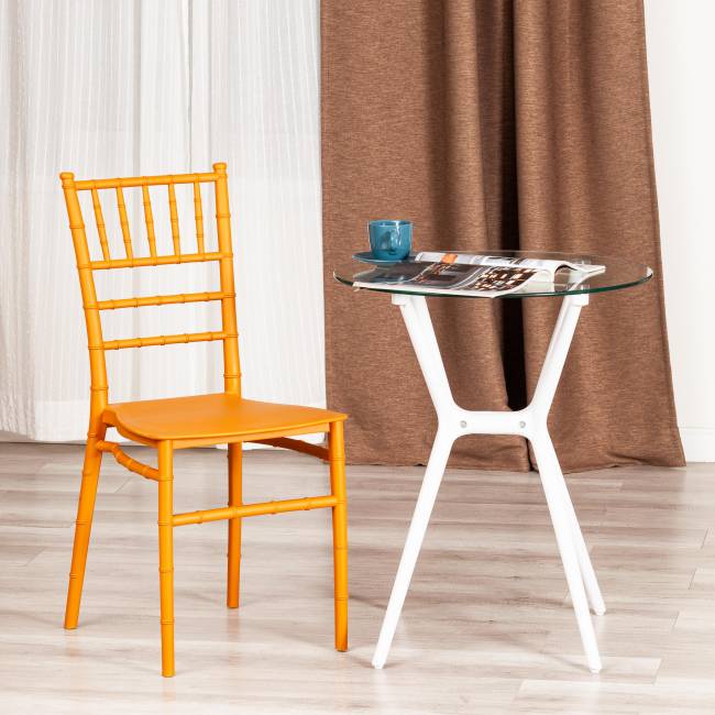 Стул CHAVARI (mod. 101) пластик, 40.5 х 49 х 88.5 см, Golden (Золотой)  (Комплект из 2 шт.) золото пластик